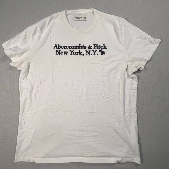 Abercrombie & Fitch Men’s XXL White Graphic Tee New York Soft AF Cotton T-Shirt - Picture 1 of 8